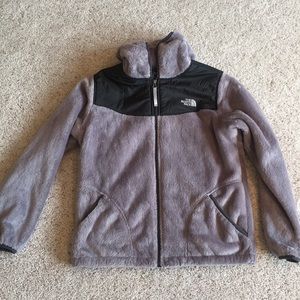 Gray Fuzzy North Face